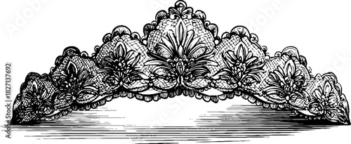 Elegant ornamental border engraving design for decorative use