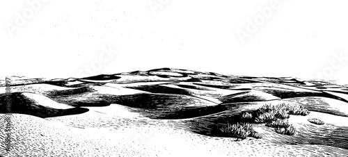 Engraved coastal sediment layers in decorative illustration for design projects