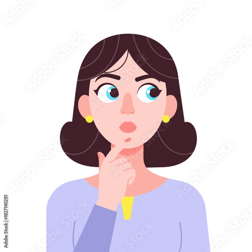 Thoughtful Latina woman considering options with a curious expression  