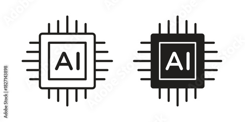 AI icons design, logo. Symbol illustration set