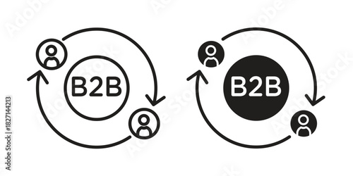 B2B icons design, logo. Symbol illustration set