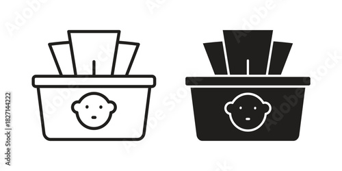 baby wipe icons design, logo. Symbol illustration set