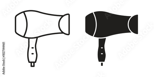 Blow dryer icons design, logo. Symbol illustration set