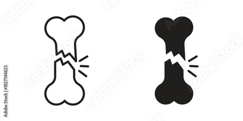 Broken bone icons design, logo. Symbol illustration set