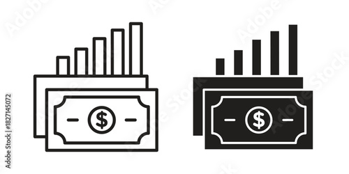 capital gain icons design, logo. Symbol illustration set