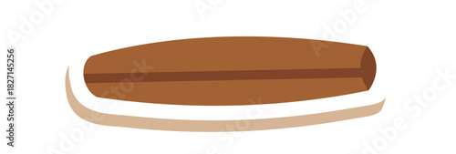 Flat brown cinnamon kraft sticker label for party decor. Brown ornament patch for a party gift or box, perfect as unique kraft ornament special decoration or event.