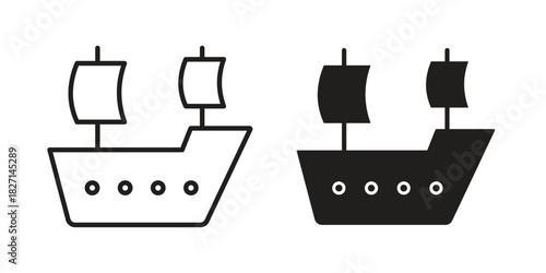 Caravel icons design, logo. Symbol illustration set