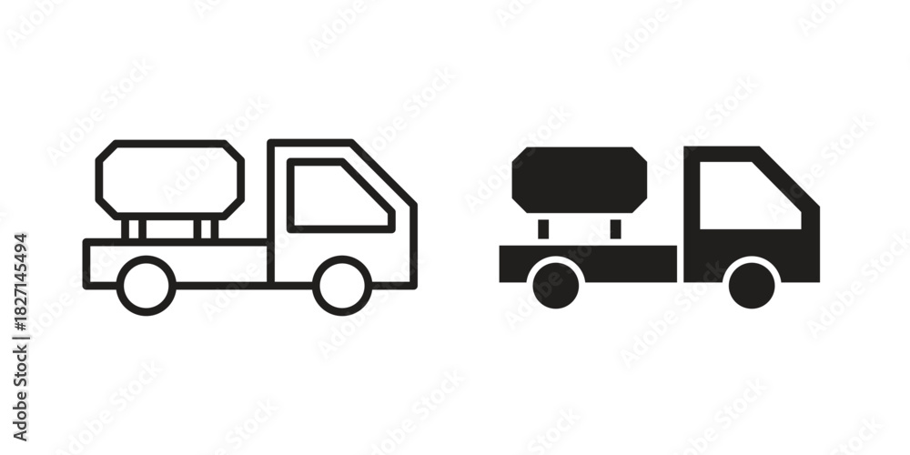 Fototapeta premium Cement truck icons design, logo. Symbol illustration set