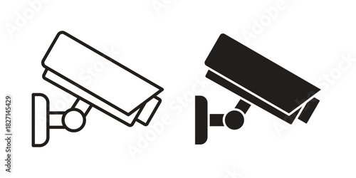 CCTV icons design, logo. Symbol illustration set