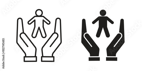 Child custody icons design, logo. Symbol illustration set