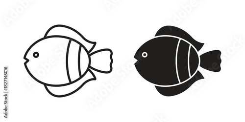 Clown fish icons design, logo. Symbol illustration set