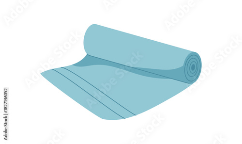 Minimal flat yoga mat for exercise. Stylish workout equipment for fitness and gym activities. Perfect sport tool a healthy lifestyle and essential health accessory.