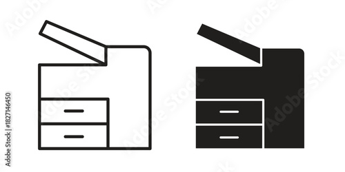 Copier icons design, logo. Symbol illustration set