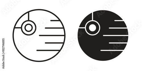 Death star icons design, logo. Symbol illustration set