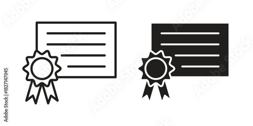 Diploma icons design, logo. Symbol illustration set