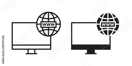 Domain icons design, logo. Symbol illustration set