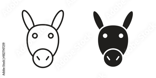 Donkey icons design, logo. Symbol illustration set