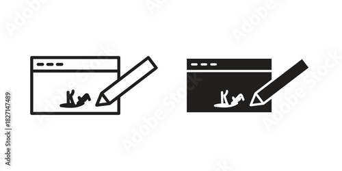 Electronic signature icons design, logo. Symbol illustration set