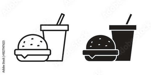 Fast food icons design, logo. Symbol illustration set