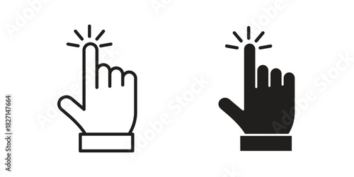 Finger control icons design, logo. Symbol illustration set