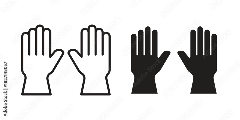 Fototapeta premium Gloves icons design, logo. Symbol illustration set