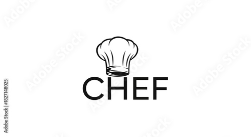 Chef Hat and Text Logo Design for Culinary Professionals.