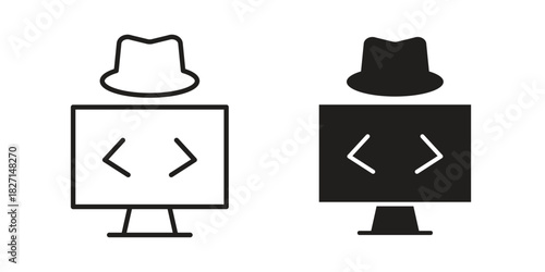 Hacker icons design, logo. Symbol illustration set