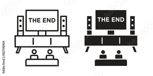 Home cinema icons design, logo. Symbol illustration set