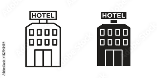 hotel icons design, logo. Symbol illustration set