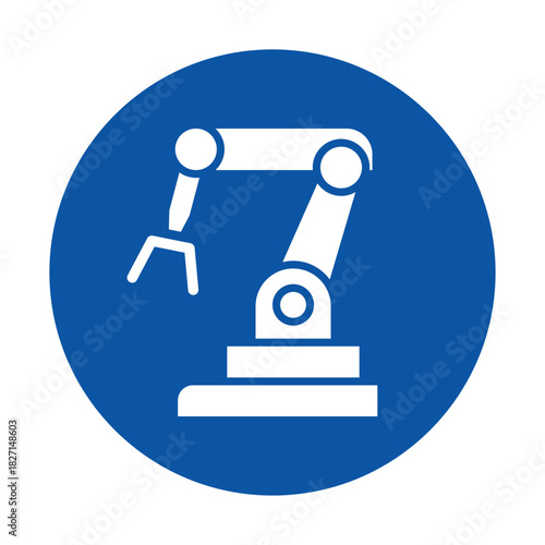 Industrial Robot Arm Icon for Automation and Technology Concepts