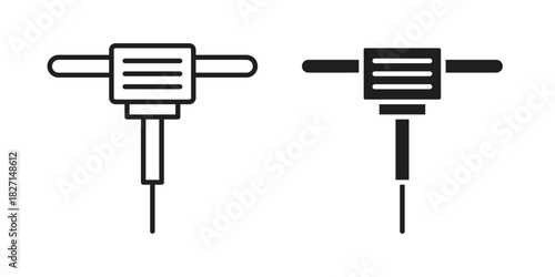 Hydraulic breaker icons design, logo. Symbol illustration set