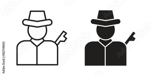 Hunter icons design, logo. Symbol illustration set