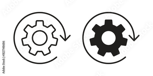 Implementation icons design, logo. Symbol illustration set