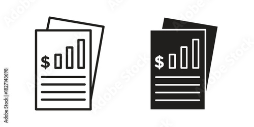 Income statement icons design, logo. Symbol illustration set
