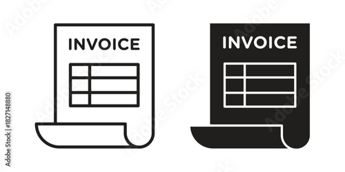 Invoice icons design, logo. Symbol illustration set