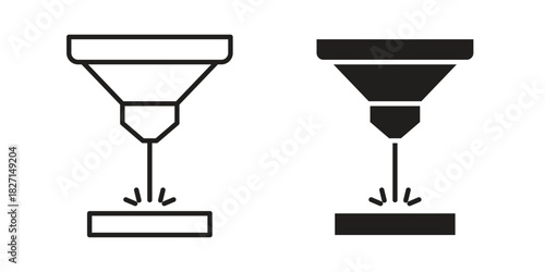 Laser machine icons design, logo. Symbol illustration set