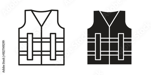 Lifejacket icons design, logo. Symbol illustration set