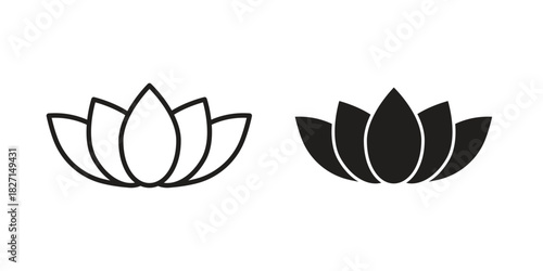 Lotus flower icons design, logo. Symbol illustration set