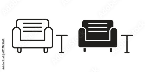 Lounge icons design, logo. Symbol illustration set