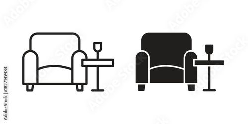 Lounge icons design, logo. Symbol illustration set