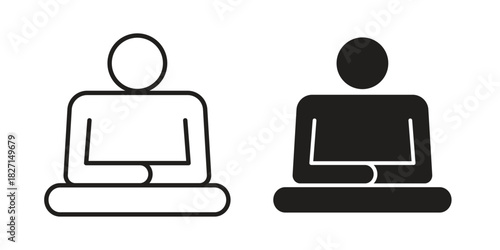 Meditating icons design, logo. Symbol illustration set