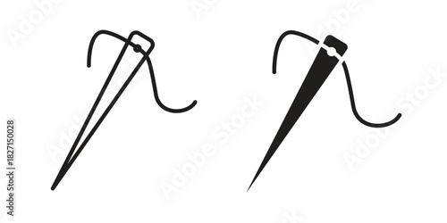 Needle icons design, logo. Symbol illustration set