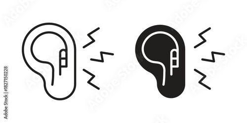 Otitis icons design, logo. Symbol illustration set