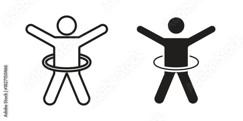 People Hula hop icons design, logo. Symbol illustration set