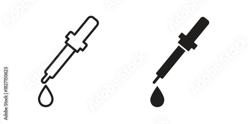 Pipette icons design, logo. Symbol illustration set