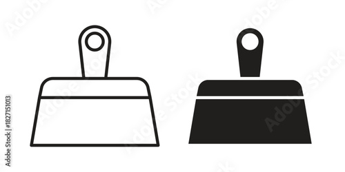 Putty knife icons design, logo. Symbol illustration set