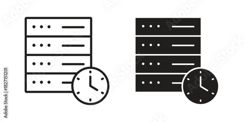 Real time data icons design, logo. Symbol illustration set