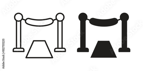 Red carpet icons design, logo. Symbol illustration set