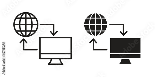 Remote Access icons design, logo. Symbol illustration set