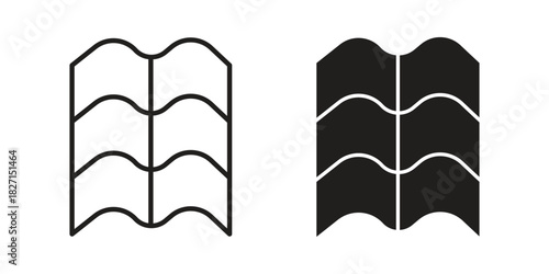 Roof tile icons design, logo. Symbol illustration set